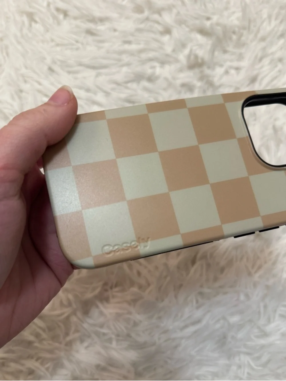 Casely IPhone 15 Pro Case Neutral Checkered iPhone Case Casely Case